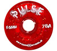 ATOM SKATES Outdoor Quad Roller Wheels 78A ATOM PULSE Red Glitter / 2 Packs - 8 Wheels