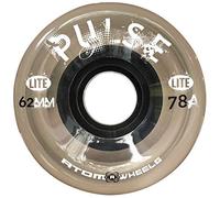 Atom Skates Quad Roller Wheels/Outdoor/Hardness 78A / 62x33 Black Pulse Lite/Set of 8