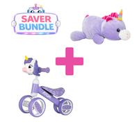 ATOM Unicorn Bobble Bike + Unicorn Cuddle Cushion Bundle