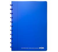 Atoma - A4 Ring Notebook - 72 Detachable Sheets (144 Pages) with Margin - Recyclable Polypropylene Cover (Blue - Ruled (8mm)