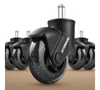 ATOMDOC Office Chair Caster Wheels, 3" Newly Lightweight Caster Wheels & Revolutionary Swivel Vertical Axle, Safe Protection for All Floors Including Hardwood, Set of 5