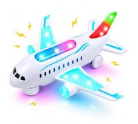 AtomDream Tech Interactive Electric Aeroplane Toy with LED Lights & Sounds, Toy Plane for Kids, Durable Plastic Aircraft Toy, Educational Pretend Play Vehicle for Boys & Girls Ages 3+