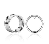 Atomhole 2 PCS DIY Ear Gauges Plugs, Stainless Steel Double Flared Ear Plugs Hypoallergenic Ear Expanders Body Piercing Jewelry, 14mm(9/16"), Metal, no gemstone