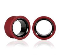 Atomhole 2PCS Double Layer Design Ear Gauges, Hypoallergenic Two-Tone Ear Tunnels Plugs Expanders for Stretched Ears Lobe Body Piercing Jewelry(8mm-16mm), 12mm(1/2"), Plastic, no gemstone