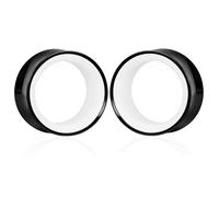 Atomhole 2PCS Two-Tone Ear Tunnels Plugs Hollow Double Flared Ear Gauges, Hypoallergenic Earrings Expanders Tunnels Stretchers Body Piercing Jewelry for Women and Men(8mm-16mm)