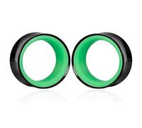 Atomhole 2PCS Two-Tone Ear Tunnels Plugs Hollow Double Flared Ear Gauges, Hypoallergenic Earrings Expanders Tunnels Stretchers Body Piercing Jewelry for Women and Men(8mm-16mm)