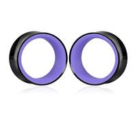 Atomhole 2PCS Two-Tone Ear Tunnels Plugs Hollow Double Flared Ear Gauges, Hypoallergenic Earrings Expanders Tunnels Stretchers Body Piercing Jewelry for Women and Men(8mm-16mm)