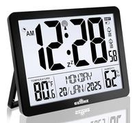Atomic Clock with Backlight, Black and Sliver (Black)