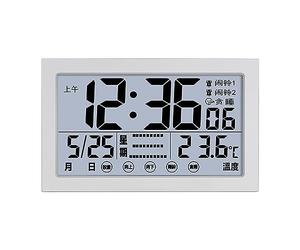Atomic Clock With Indoor Temperature And Humidity Self Setting Digital Wall Clock Or Desk Clock Battery Operated Alarm Digital Clock Large Display For Seniors Reading Timer Mark My (White, One Size)