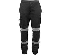 Atomic Hi Vis Joggers with Reinforced Waterproof Knee (Three Colours) (X-Large, Black)