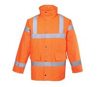 Atomic Hi Vis Parka Jacket | Hi Vis Traffic Jacket with Quilted Lining (X-Large, Orange)
