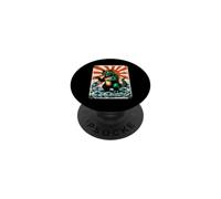 Atomic Kaiju Cat Monster Over Tokyo Ocean Waves PopSockets Adhesive PopGrip