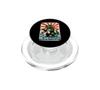 Atomic Kaiju Cat Monster Over Tokyo Ocean Waves PopSockets PopGrip for MagSafe