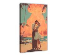 -Atomic Love Canvas Poster Bedroom Decor Landscape Office Room Decor Gift 24x36inch(60x90cm)