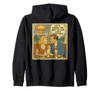 Atomic Love Vintage 1950s Comic Diner Romance Satire Zip Hoodie