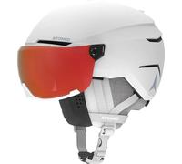 ATOMIC SAVOR VISOR PHOTO Ski Helmet with Visor, White Heather, Size L, Maximum Shock Absorption, Active Aircon Ventilation System, Mirror Coating for Clear Vision