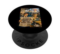 Atomic Science 1950s Ironic Air Travel Life Funny Comic Art PopSockets Adhesive PopGrip