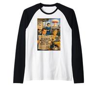 Atomic Science 1950s Ironic Air Travel Life Funny Comic Art Raglan Baseball Tee