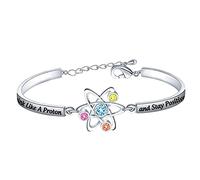 Atomic Science Chemist Think Like A Proton and Stay Positive Bracelet - Chemistry Jewelry for Scientist, Physicist, Teacher, Graduates