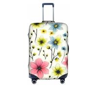 Atomic Stars Pattern Print Decorative Travel Luggage Cover Concealed Zipper Suitcases Anti Scratch Dustproof, White, Medium