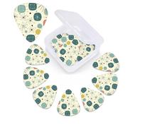 Atomic Stars Pattern Print Guitar Picks 12 Pack Guitar Plectrums with Storage Box Bass Picks For Acoustic Guitar Bass Electric Ukulele Includes 0.46mm, 0.71mm, 0.96mm