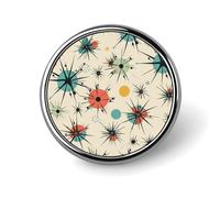 Atomic Stars Retro Pattern Button Pin Personalized Metal Lapel Pins Badges Classic Round Brooch Pin Novelty Unique Enamel Pins Cute Funny Pinback Button Badge for Jackets Backpacks Bags Coat