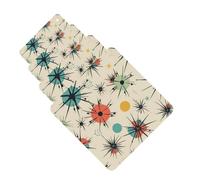 Atomic Stars Retro Pattern Car Air Fresheners 4 Pcs Square Hanging Car Air Freshener Fragrance Scented Cards Auto Mirror Pendant Aromatherapy Tablets For Car Home Office Closet Bathroom