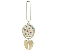 Atomic Stars Retro Pattern Car Hanging Ornament Rear View Mirror Pendant Lucky Presents Hanging Ornament Funny Car Pendant for Office Auto Home Decoration Golden-Style