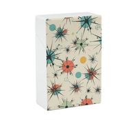 Atomic Stars Retro Pattern Cigarette Holder for Men Women, Personalized Cigarette Case, Cigarettes Smoking Accessories,Plastic Box with Switch Flip Closure