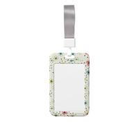 Atomic Stars Retro Pattern Id Badge Holder with Detachable Neck Strap, Waterproof Vertical Name Card Holders, for Nurse Students Teachers Staff