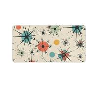 Atomic Stars Retro Pattern Keyboard Mat Large Gaming Mouse Pad, Anti-Slip Desk Mat for Desktop Desk Work/Home Writing Mat 11.8 * 23.6 Inches