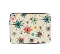 Atomic Stars Retro Pattern Laptop Sleeve for Women Men, 15 Inch Waterproof Laptop Bag Lightweight Notebook Computer Cover Bag