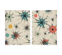 Atomic Stars Retro Pattern Passport Holder for Women Men PU Leather Passport Travel Wallet with Multiple Pockets