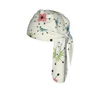 Atomic Stars Retro Pattern Print Cycling Head Scarf Quick Dry Skull Liner Breathable Riding Cap for Sports Event Gift 22-24 Inch