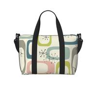 Atomic Stars Retro Pattern Print Duffle Bag for Travel Foldable Carry-On Travel Bag, Luggage Flight Bags Weekend Bag for Women and Men