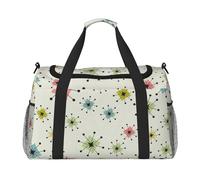 Atomic Stars Retro Pattern Print Functional Travel Tote Ample Space Travel Bag Foldable Carry On Tote for Weekender