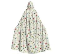 Atomic Stars Retro Pattern Print Halloween Hooded Cloak Unisex Adult Cape For Carnival Cosplay Festivals Parties