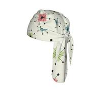 Atomic Stars Retro Pattern Print Helmet Skull Cap Quick Dry Bike Headwrap Lightweight Breathable One Size Adult Modern Beanie