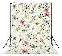 Atomic Stars Retro Pattern Print Portable Photo Backdrop 5x7ft Background Drop For Photo Photoshoot Backdrop For Content Creator