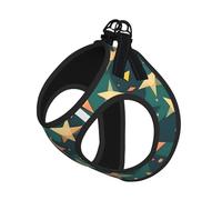 Atomic Stars Retro Pattern Print Print Dog Harness Leash Set Reflective Pet Harness Puppy Vest Suitable Dogs Cats Small Breeds