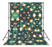 Atomic Stars Retro Pattern Print Print Photo Studio Background 5x7ft Soft Photo Backdrop Curtain For Studio Content Creator Equipment