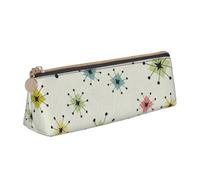 Atomic Stars Retro Pattern Print Triangle Pencil Pens Case Large-Capacity Stationery Organizer Pouch Office Travel