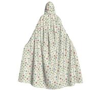 Atomic Stars Retro Pattern Print Unisex Adult Hooded Cloak Warm Cape Halloween Costume Cosplay Carnival Theme