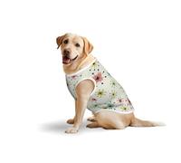 Atomic Stars Retro Pattern Printed Dog Shirt Vest, Stretchy Pet T-Shirts Soft Cotton Sleeveless Vests Breathable Clothes For Large Dogs (3xl-5xl)