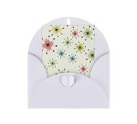 Atomic Stars Retro Pattern Printing Holiday Love Buckle Pearl Paper Envelopes Greeting Vertical Thinking Of You Cards 6 X 4 Inch