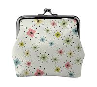 Atomic Stars Retro Pattern Printing Minimalist Travel Wallet, Small Storage Pouch for Hiking Trips and Outdoor Excursions