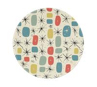 Atomic Stars Retro Pattern Prints Round Mouse Pad 4 PCS,Non-Slip Rubber Base Mousepad Mouse Mat for Laptop Computer Office 7.9 x 7.9 Inch