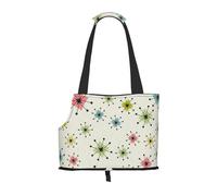 "Atomic Stars Retro Pattern Prints Small Dog Carrier Bag, Portable Cat Carrier Handbag, Foldable Pet Carrier Bag, Personalized Pattern Design"