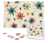 Atomic Stars Retro Pattern Puzzles for Adults 1000 Pieces, Wooden Puzzle Personalized Jigsaw Puzzles from Photos, Challenging Puzzle Art Painting Home Decor Birthday Party Gift (29.5" x 19.7")