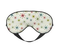 Atomic Stars Retro Pattern Reversible Eye Mask Double Sided Blackout Mask Adjustable Soft Sleep Travel Nap Cover